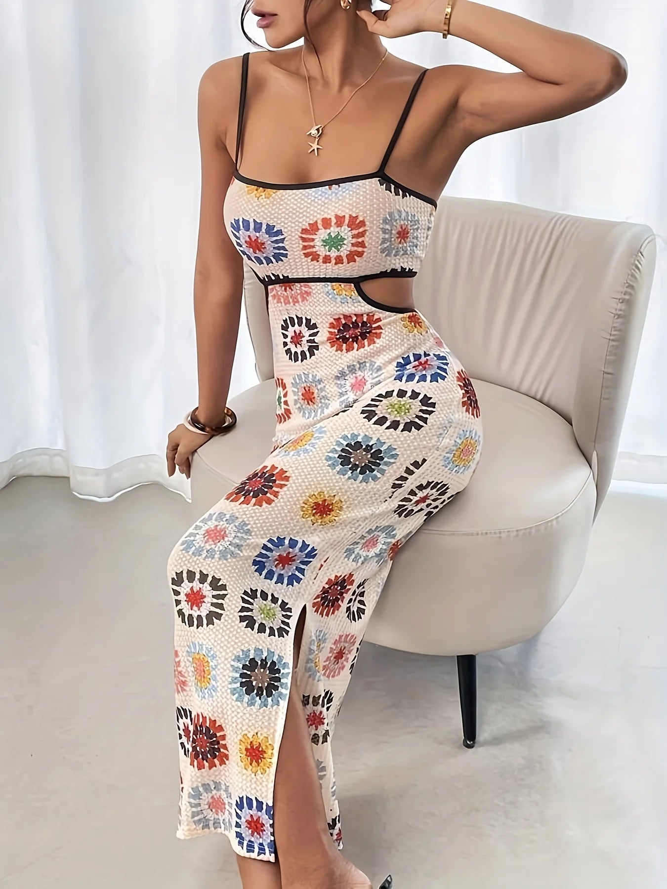 Alessia Floral Strapless Backless Midi Dress