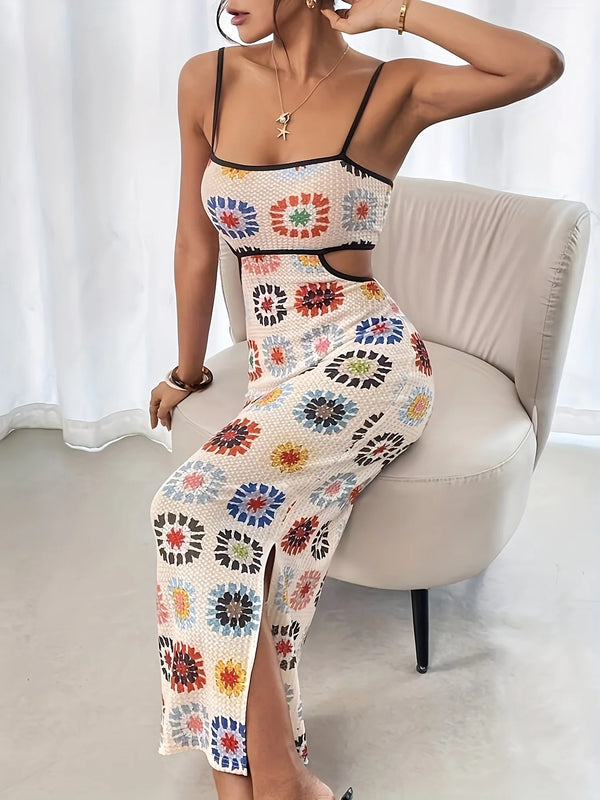 Alessia Floral Strapless Backless Midi Dress