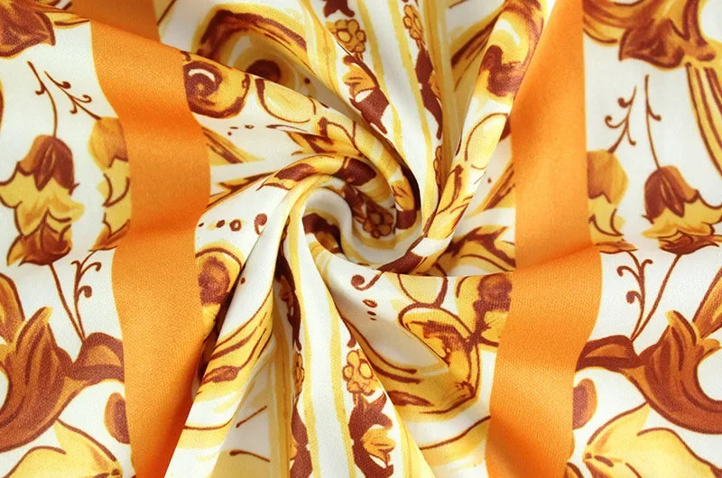 Valencia Baroque-Print Bodycon Midi Dress