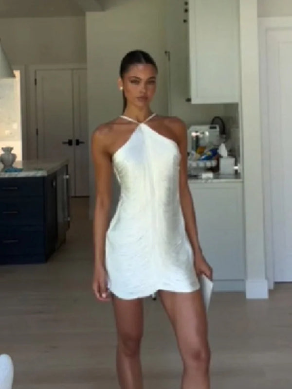 Veda Tassel Halter Mini Dress