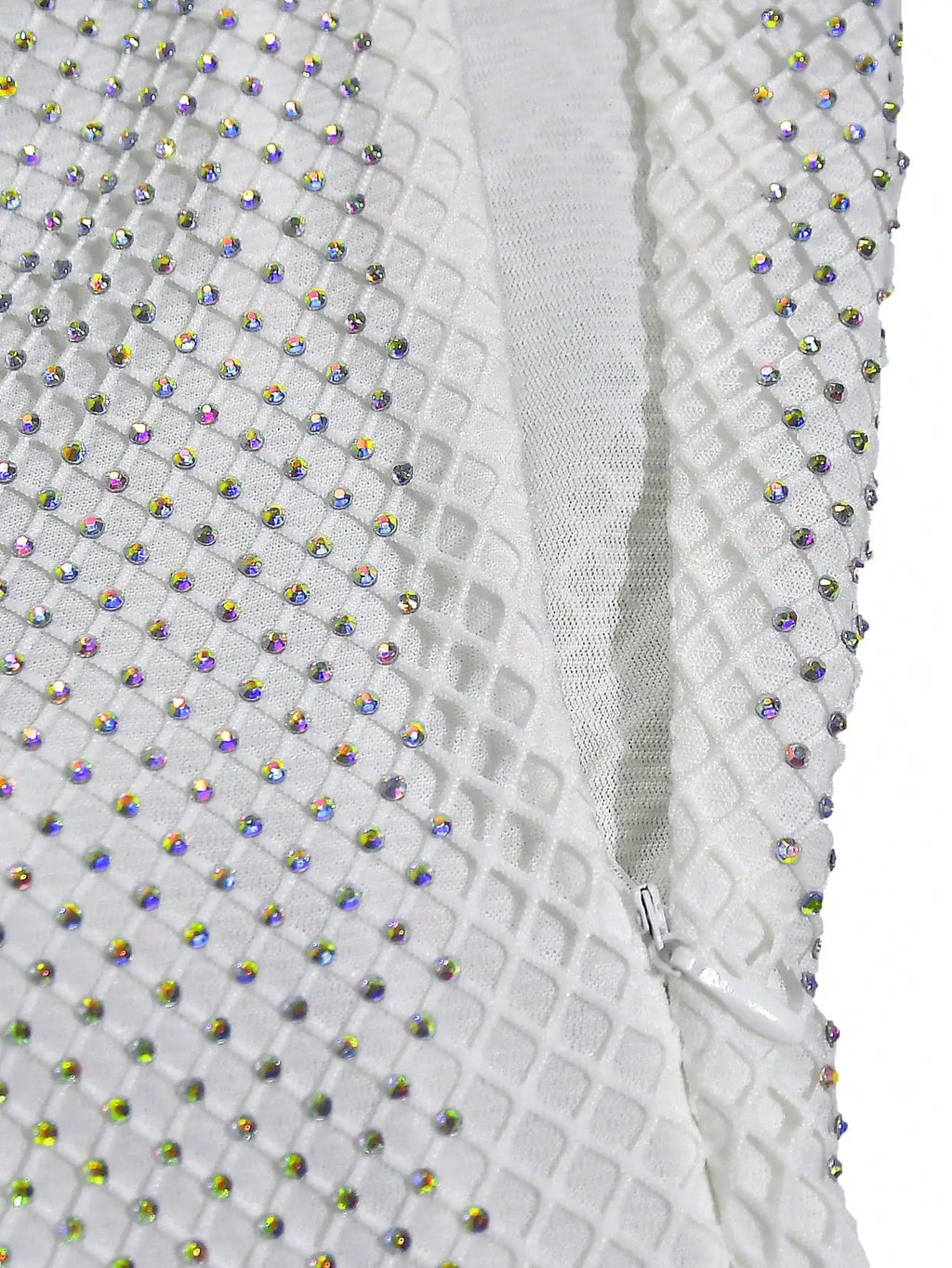 Luxe Sparkle Silver Rhinestone Bodycon Dress