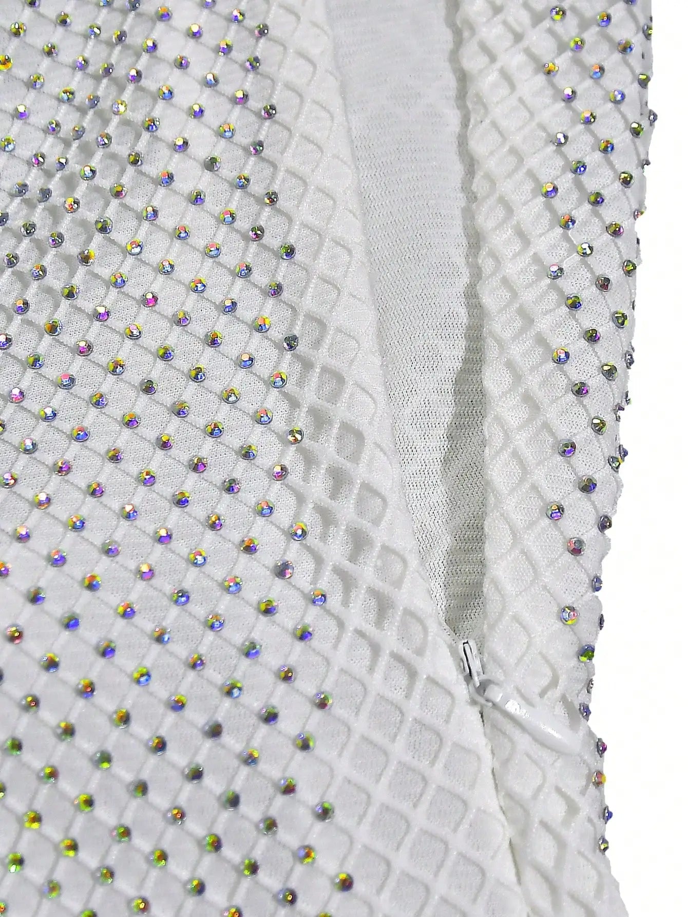 Luxe Sparkle Silver Rhinestone Bodycon Dress
