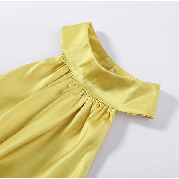 Violette A-Line Satin Maxi Dress