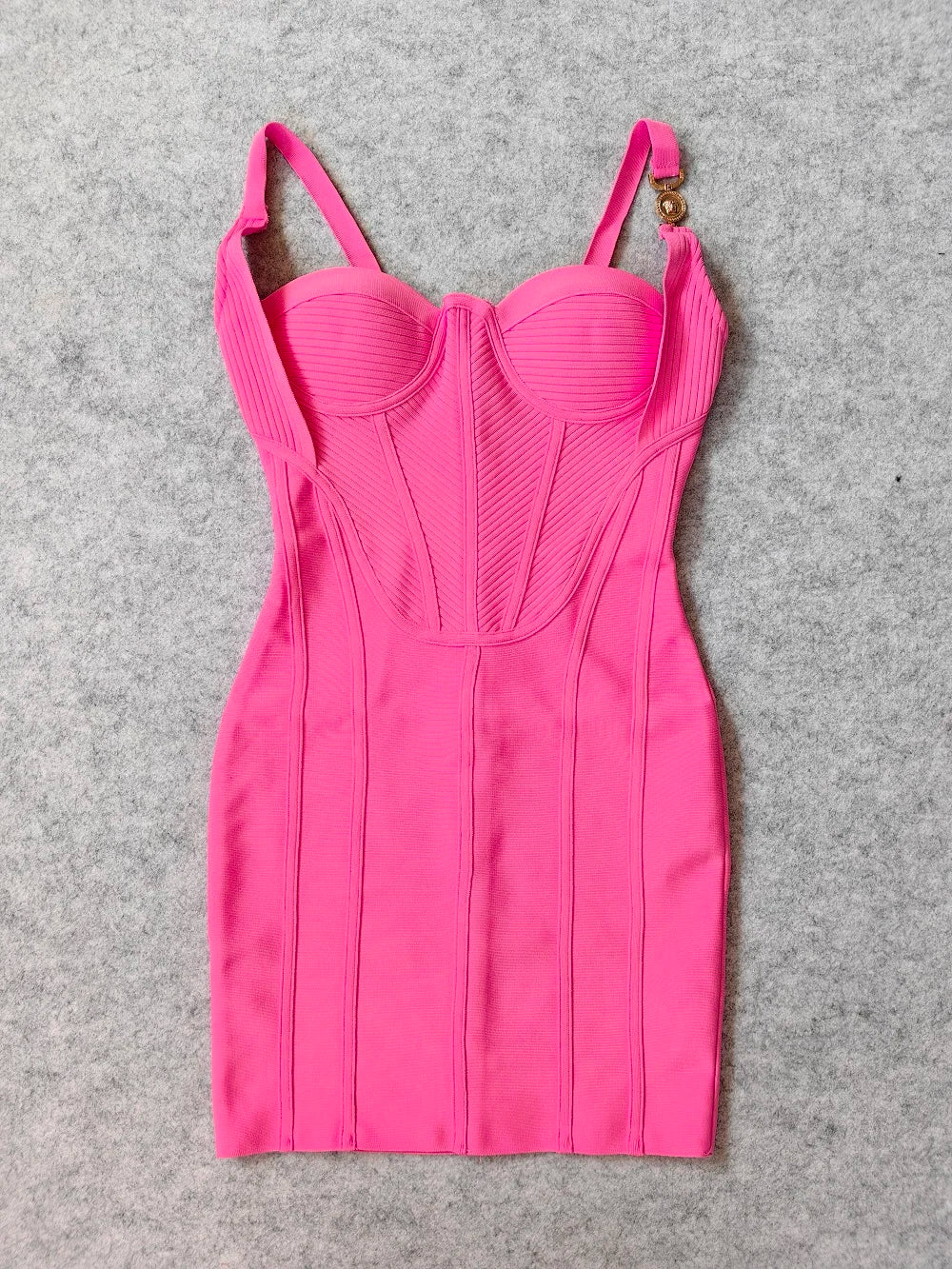 Alina Hot-Pink Bandage Mini Dress