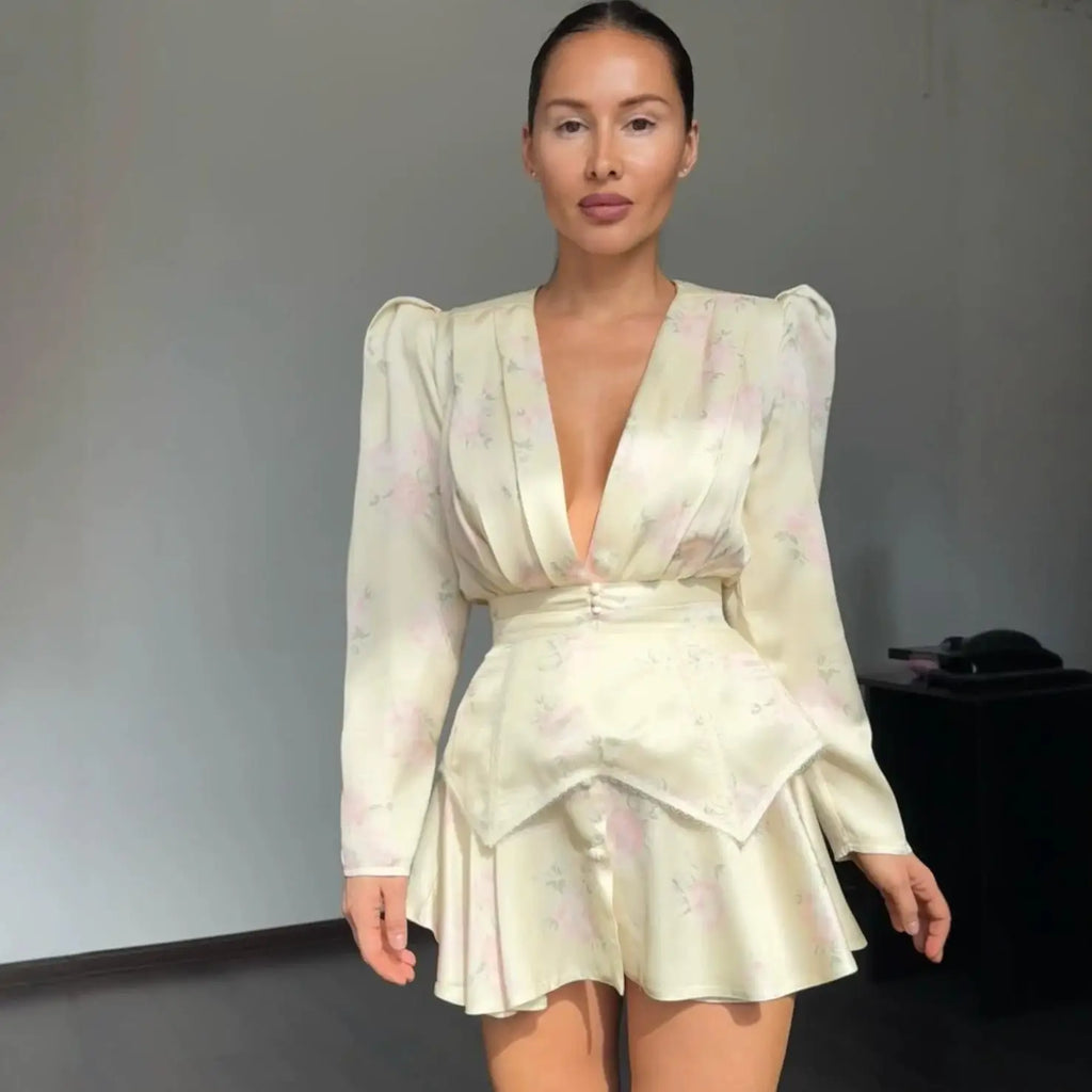 Adeline Elegant Long-Sleeve Mini Dress