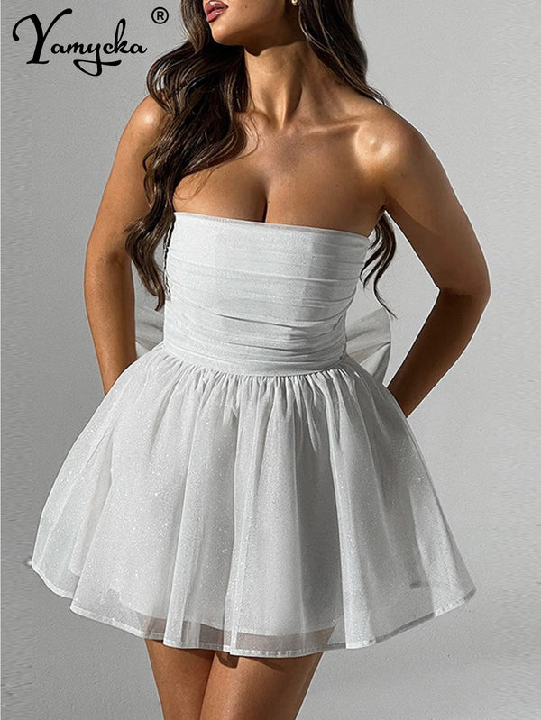 Adeline Mesh Strapless Mini Dress