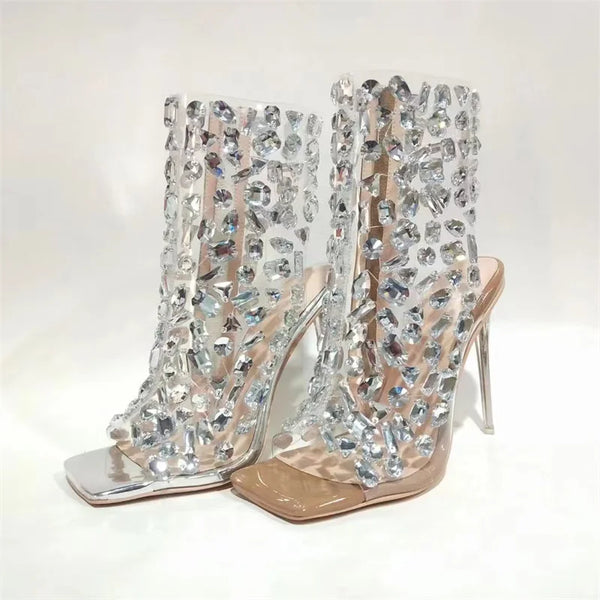Isadora Crystal Rivet Stiletto Sandals
