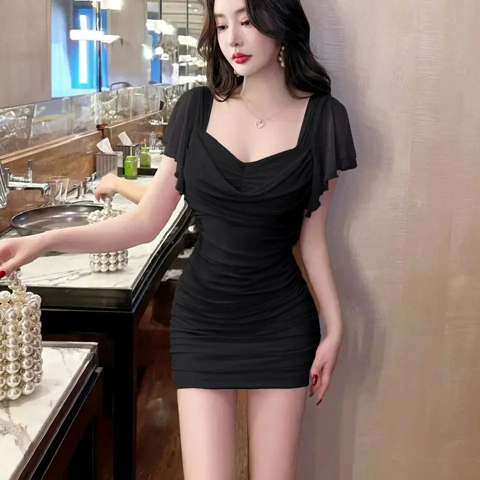 Mireya Mesh Halter Straight Mini Dress