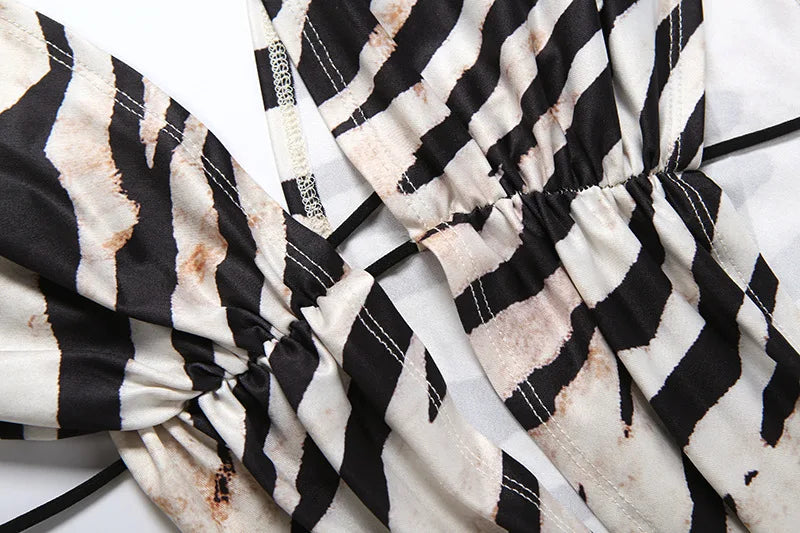 Zenya Zebra-Print Asymmetrical Cutout Mini Dress