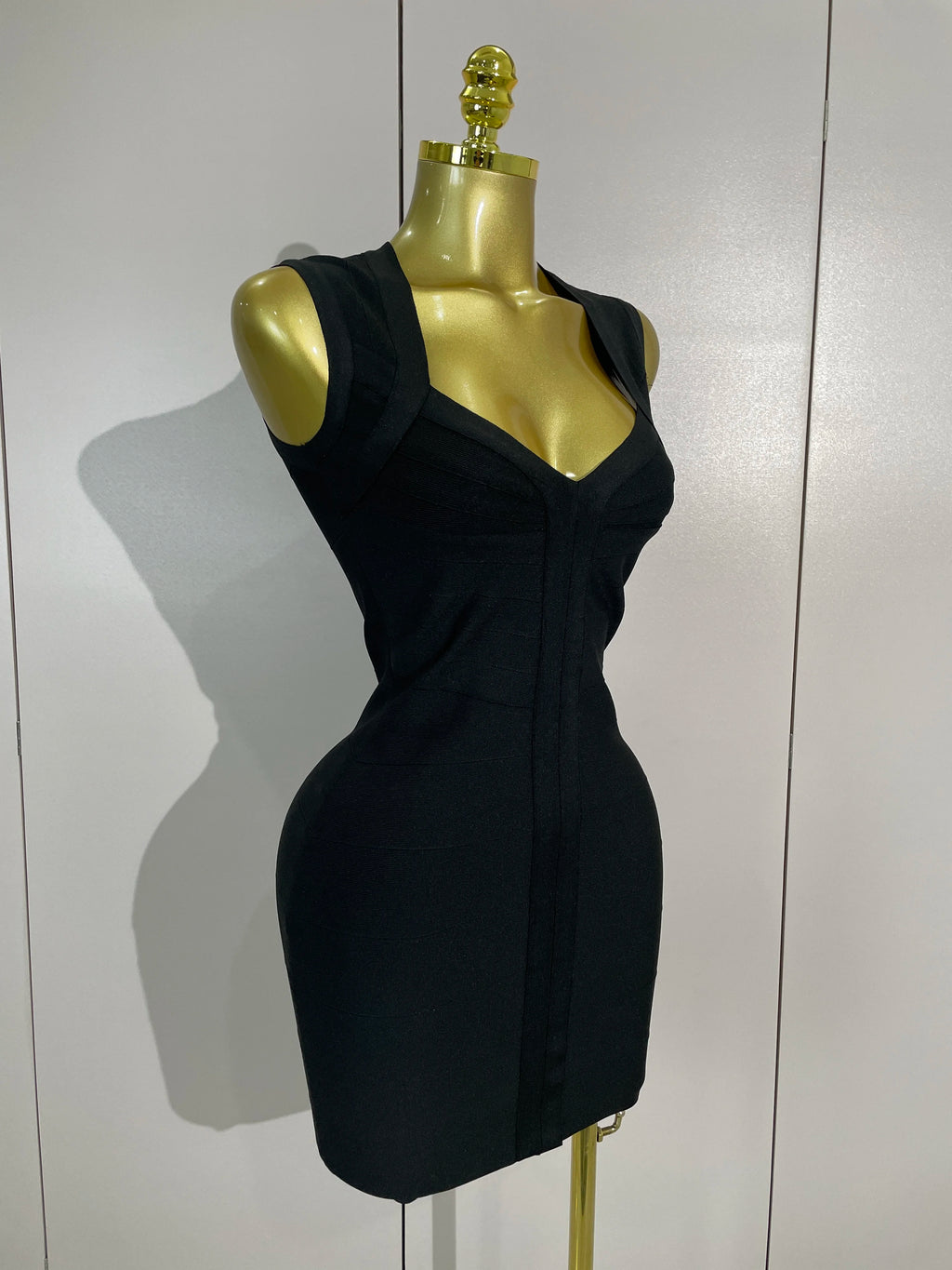 Sabella Deep-V Sleeveless Bandage Mini Dress
