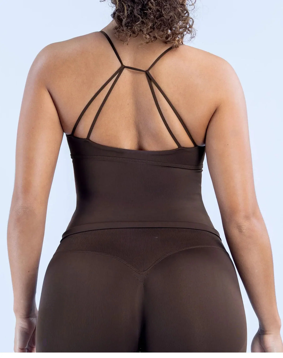 Vision Twist Front Longline Top Backless Sport Tank Top Women Yoga Vest with Removable Cups Quick Dry Thin Strap Fitness Gym Top