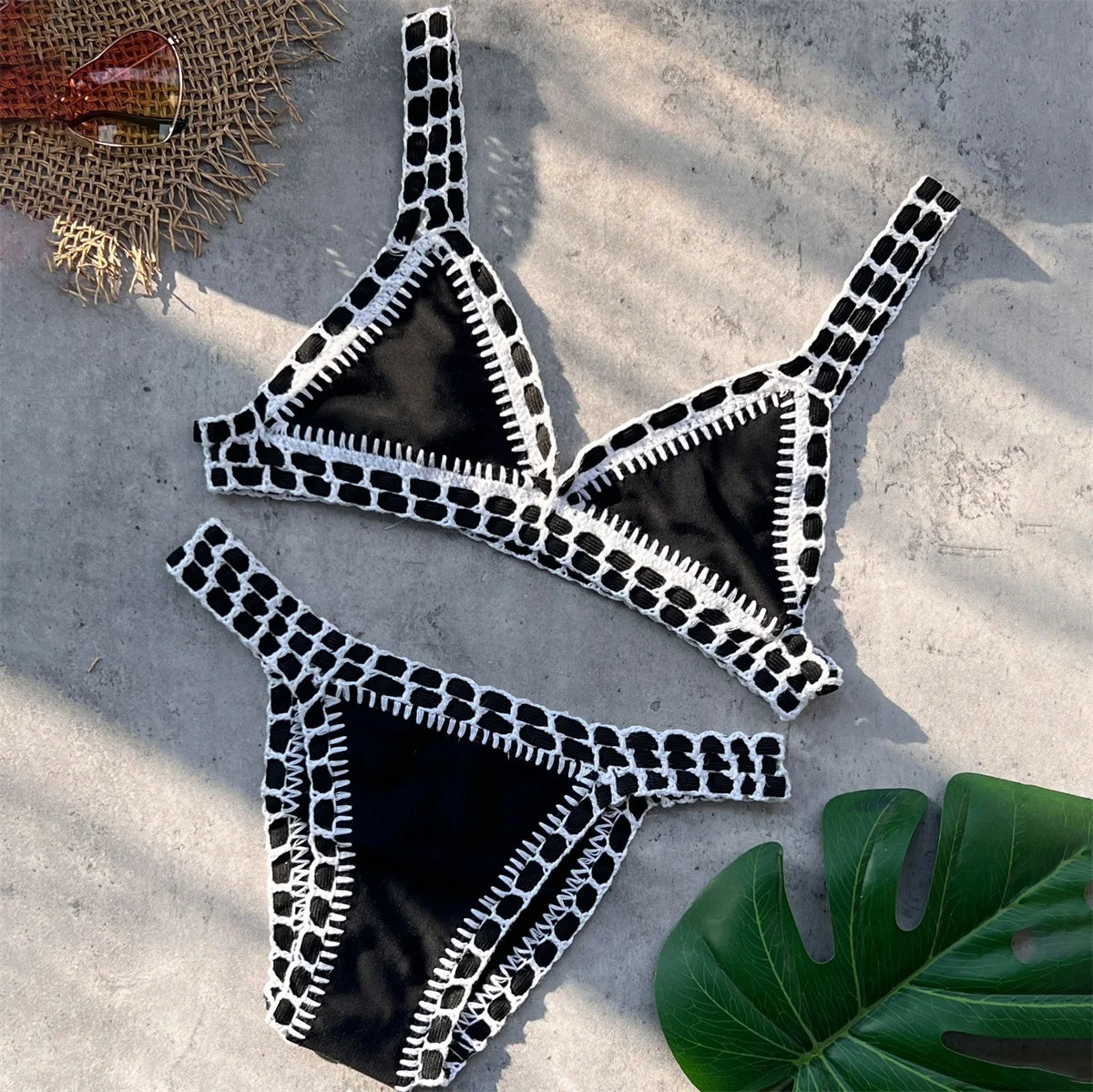 Amalthea Crochet Trim Triangle Micro Bikini Two-piece