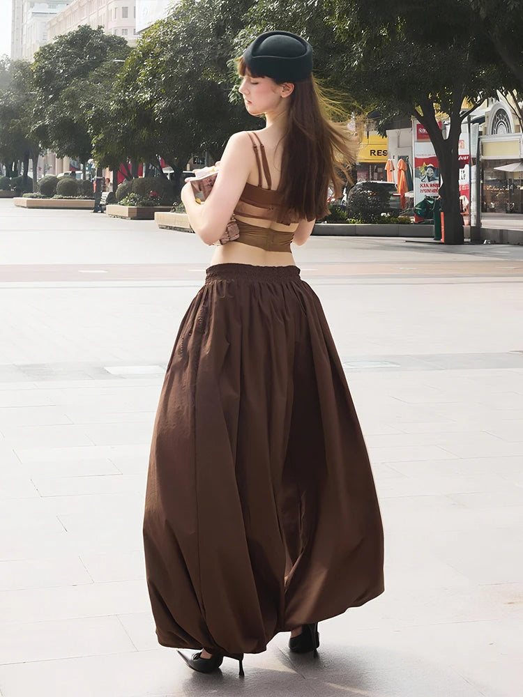 Camila Mocha Lace Spaghetti Strap Sheer Wrap Crop Top