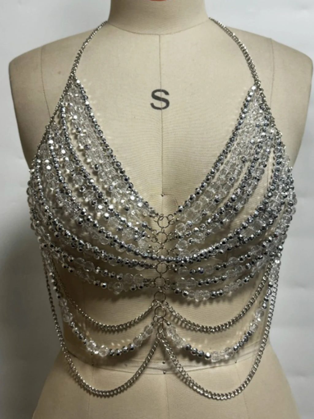 Sexy metal rhinestone corset crop top women summer see through halter tank top woman clothing hotwife cropped club party tops
