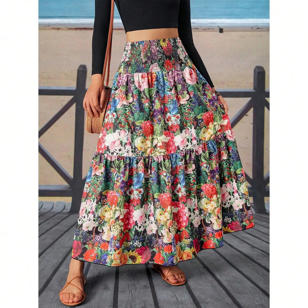 Veda A-Line Floral Maxi Skirt One-piece
