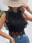 Nerina Geometric Lace Chiffon Tank Top One-piece
