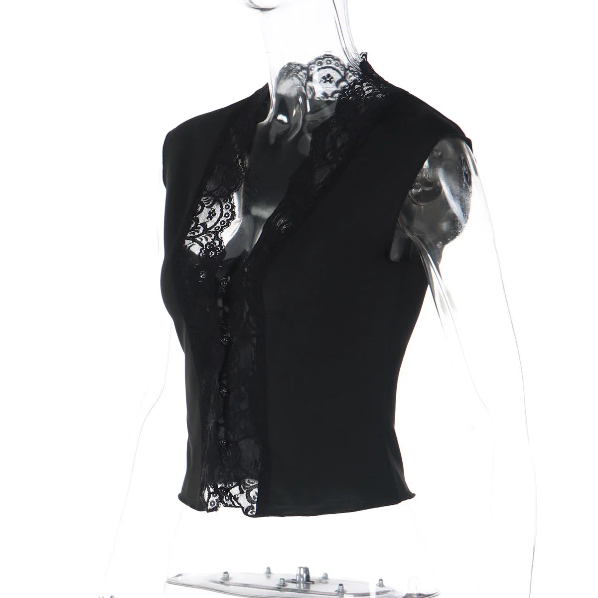 Mirelle Lace Button Crop Top One-piece