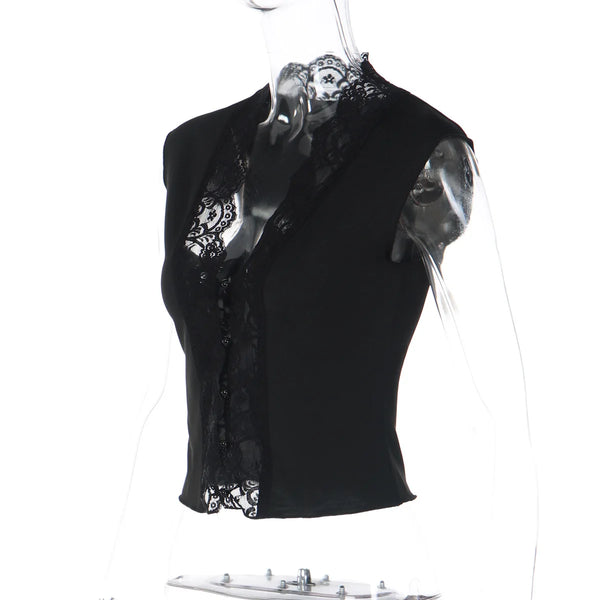 Mirelle Lace Button Crop Top One-piece