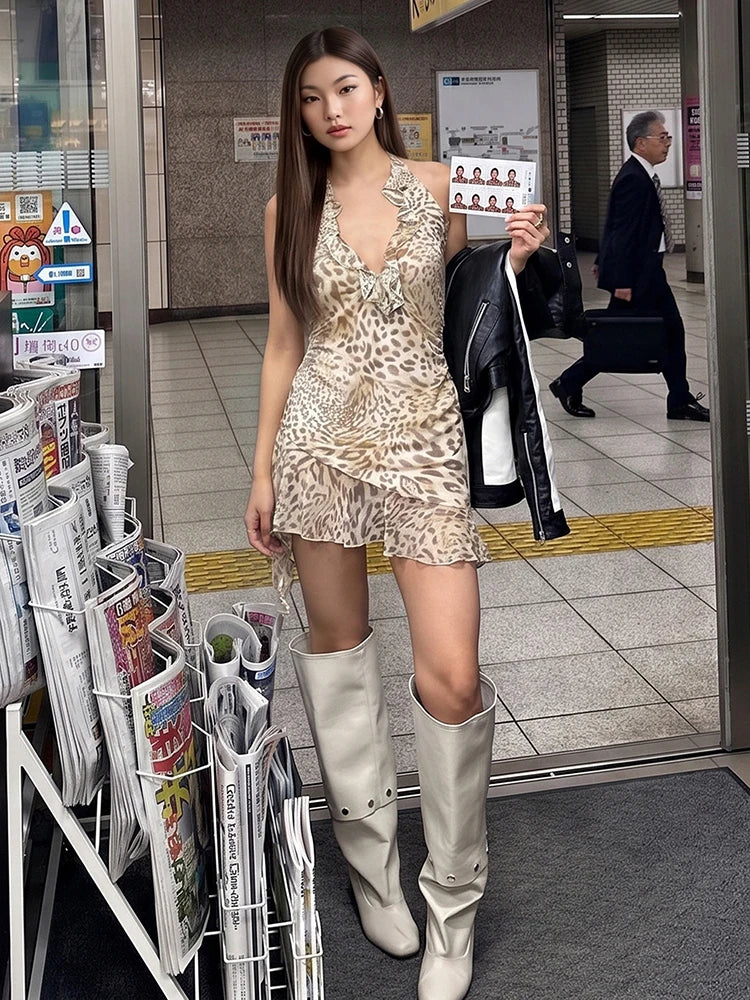 Valentina Sauvage Leopard Mini Dress