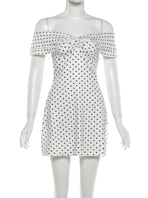 Colette Polka-Dot Ruched Bodycon Mini Dress