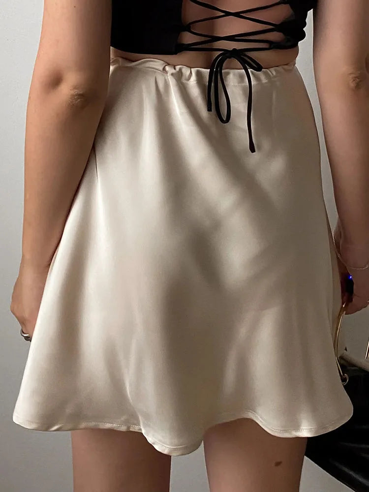Esme A-Line Satin Mini Skirt One-piece