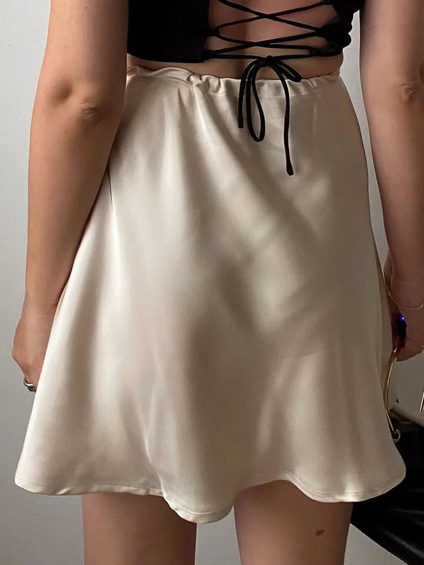 Esme A-Line Satin Mini Skirt One-piece