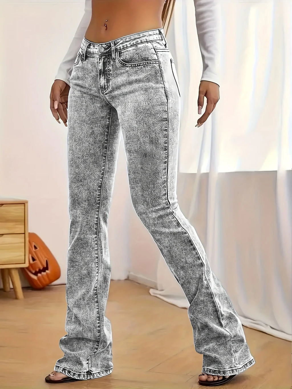 Selene Snow-Wash Bootcut Jeans