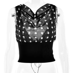 Luna Polka Charm One-Shoulder Top