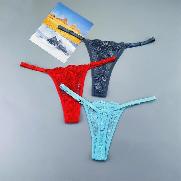 Celestine Adjustable Lace Thong Pack Lingerie 3-piece