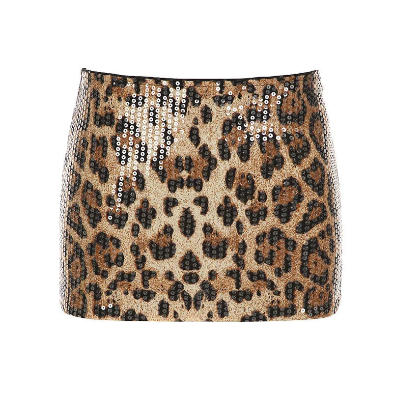 Leona Cheetah Mesh Crop-Top Set Two-piece