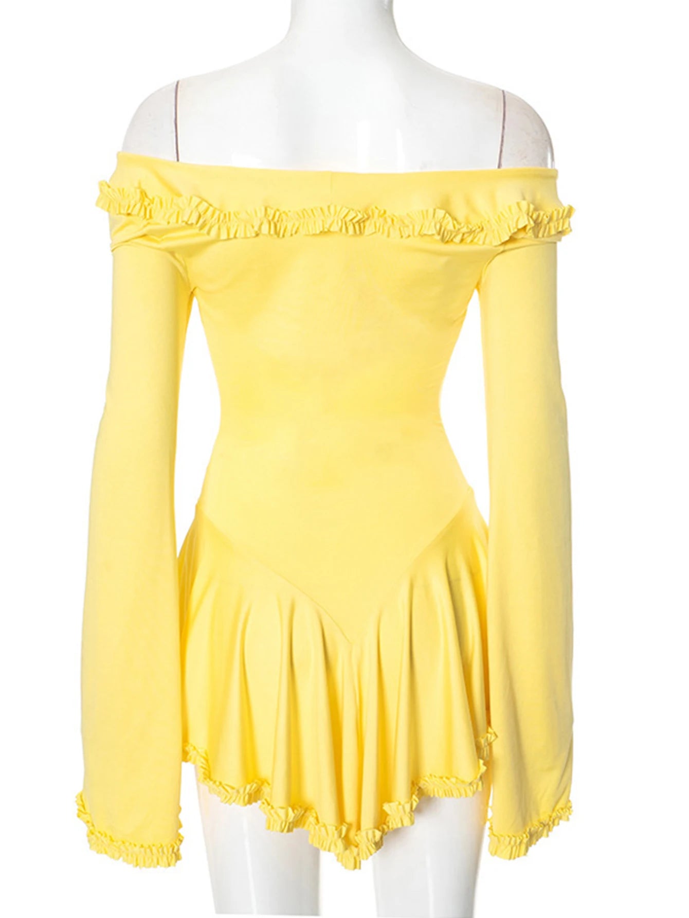 Ondine Ruffled Backless Long-Sleeve Mini Dress Secondary image