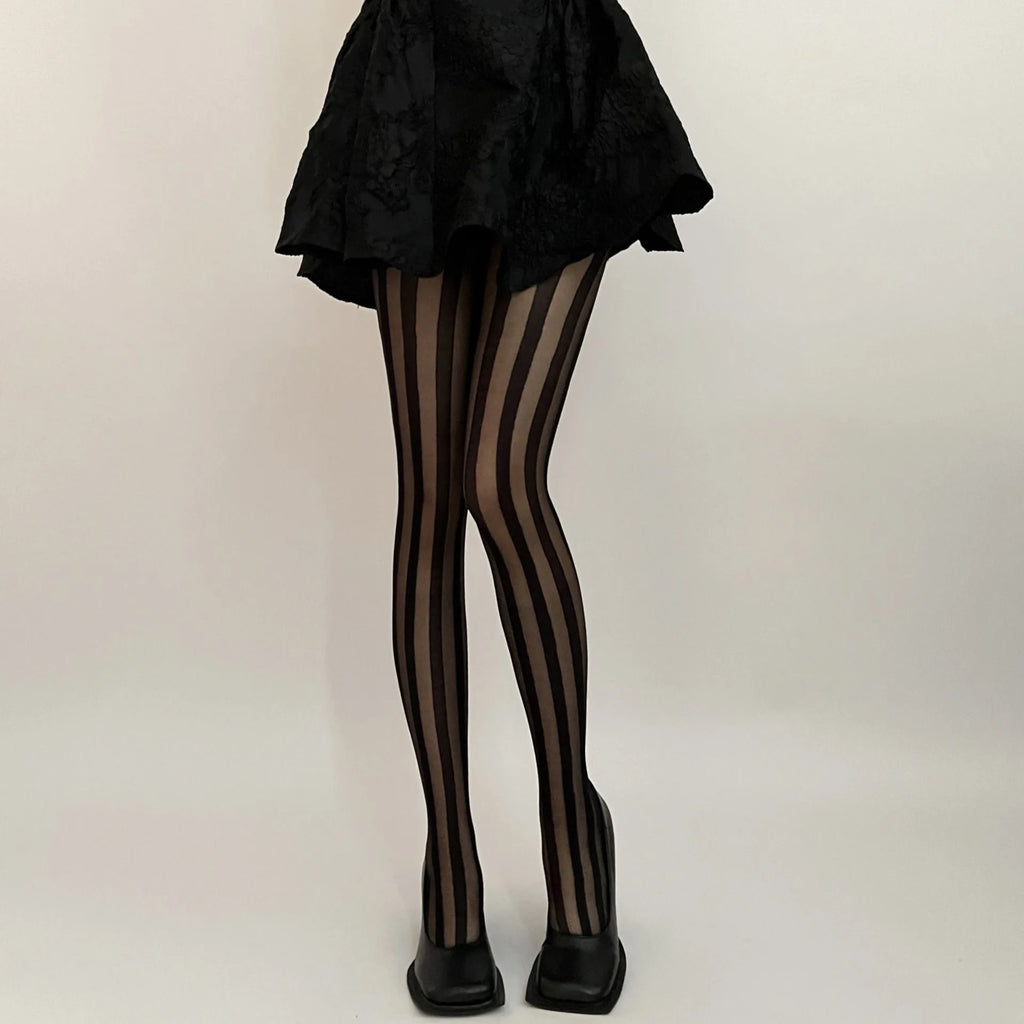 Nyx Vertical-Stripe Thigh-High Stockings