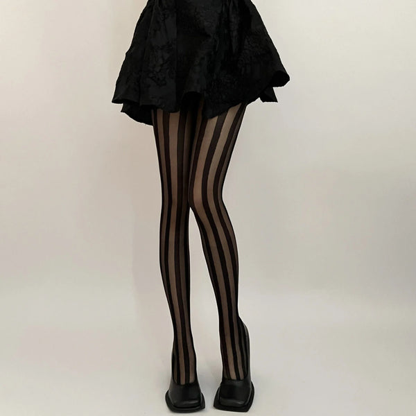 Nyx Vertical-Stripe Thigh-High Stockings