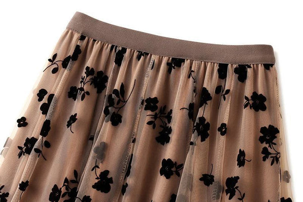 Nadia A-Line Floral Midi Skirt One-piece