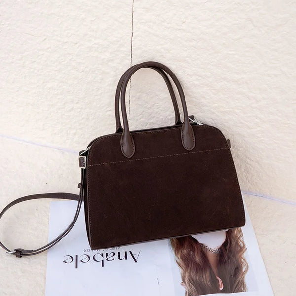 Bordeaux Suede Commuter Satchel