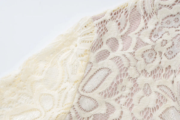 Pearl Lace Keyhole Flare-Sleeve Mini Dress