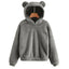 Bryony Fluffy Bear-Ears Cropped Hoodie One-piece