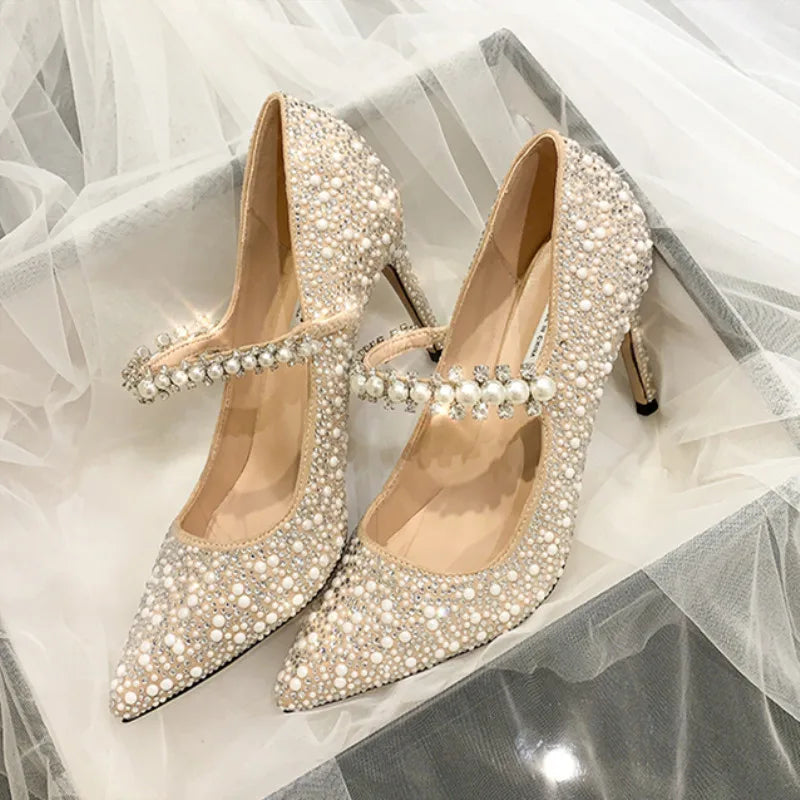 Xanthe Pearl Rhinestone Pointed-Toe Pumps Main image