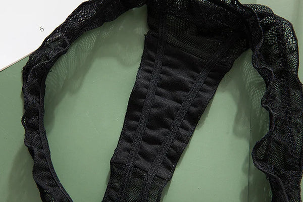 Colette Lace Mesh Bunny-Tail Panty Lingerie One-piece