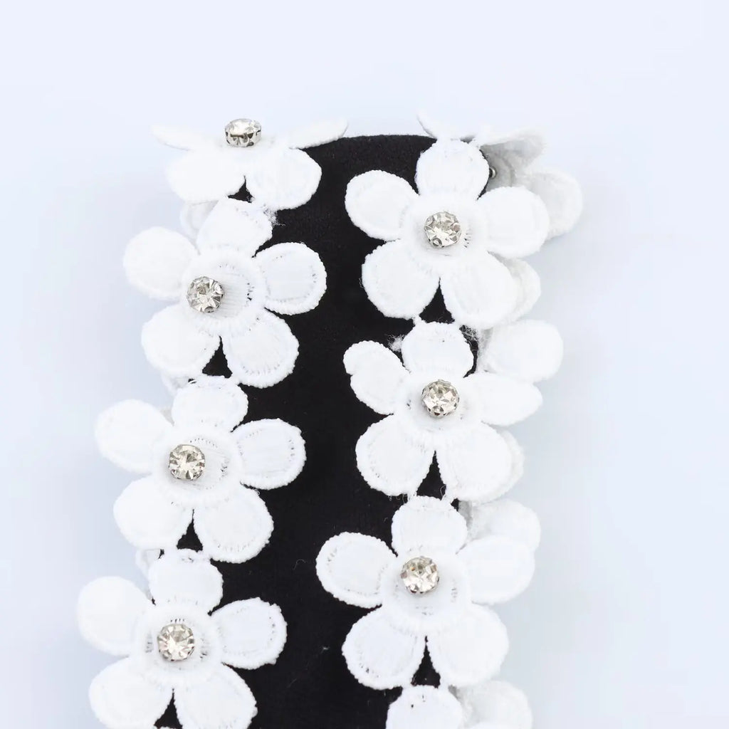 Isabeau Flower-Trim Square-Neck Bodycon Mini Dress
