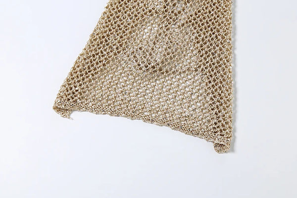 Aria Golden Glow Halter Knit Party Top