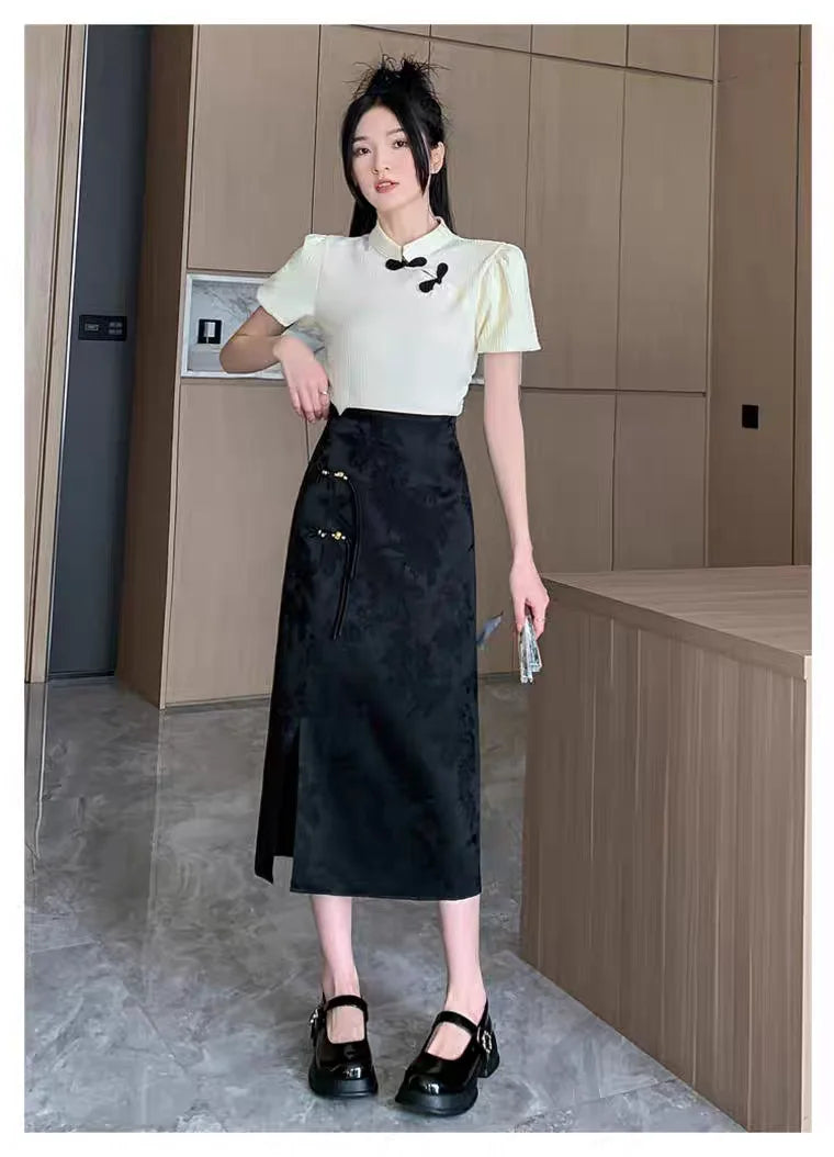 Valeria Elegant Midi Skirt One-piece