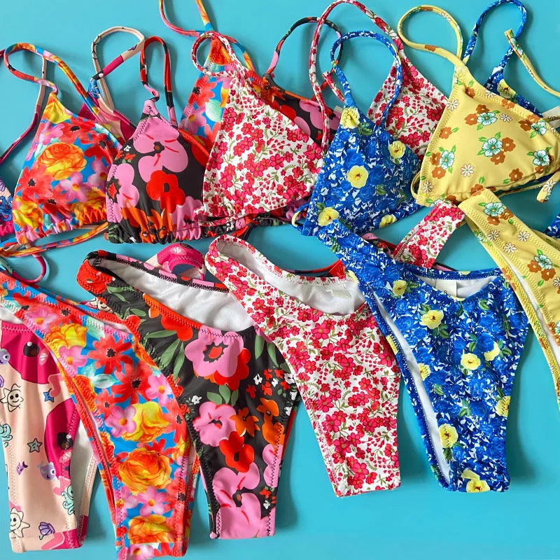 Paloma Printed Mini Thong Bikini Two-piece