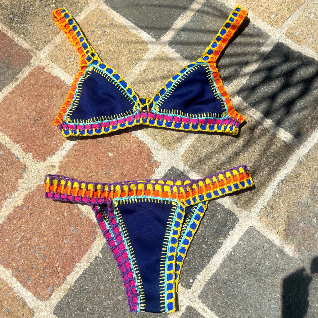 Amalthea Crochet Trim Triangle Micro Bikini Two-piece