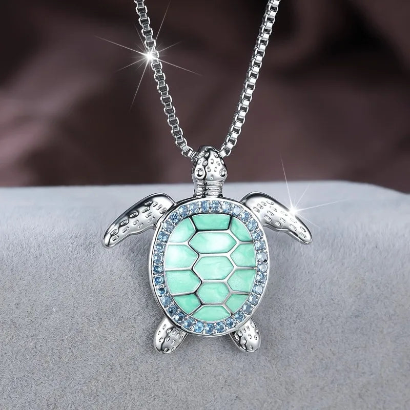 Odeline Sparkling Turtle Pendant Necklace