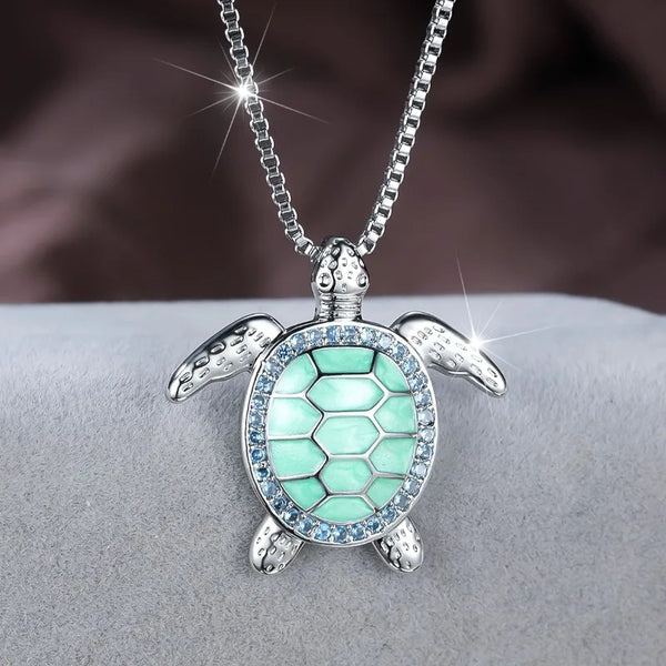 Odeline Sparkling Turtle Pendant Necklace