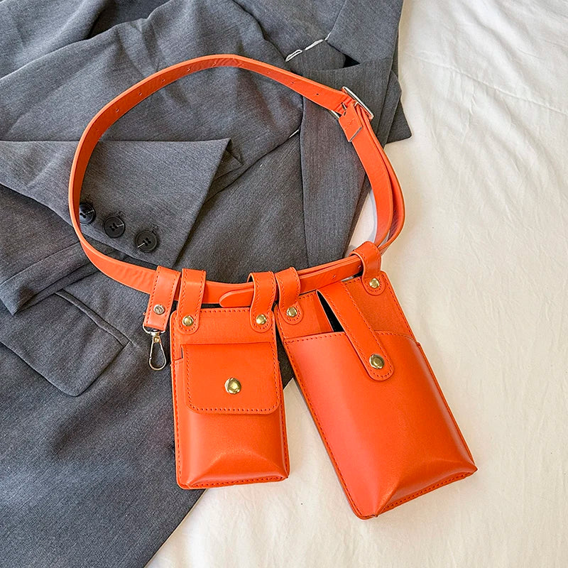 Designer Women Waist Bag 2024 summer Belt bag Phone Pack Trend Candy color Leather Shoulder Crossbody Chest Bags Lady Fanny Pack