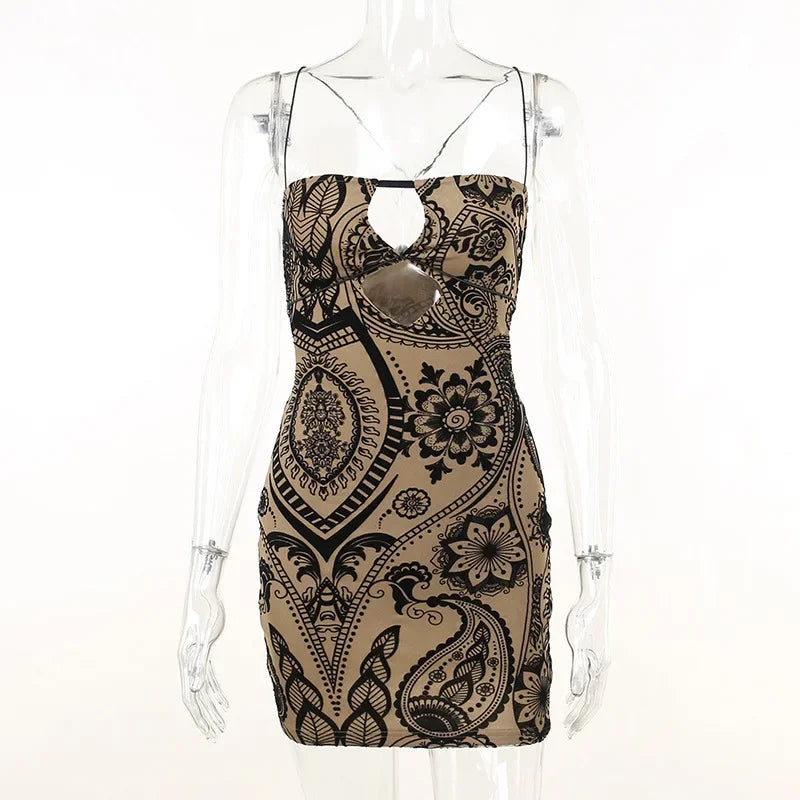 Ravenna Lace-Strap Cutout Mini Dress