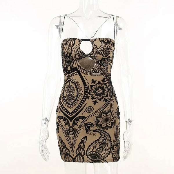Ravenna Lace-Strap Cutout Mini Dress