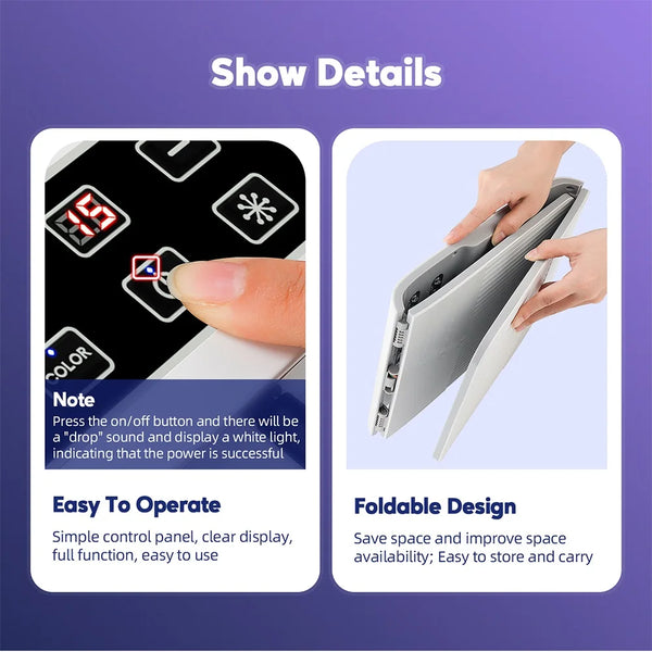Foldable 7-Color LED Face & Body Light Panel with Mist Sprayer